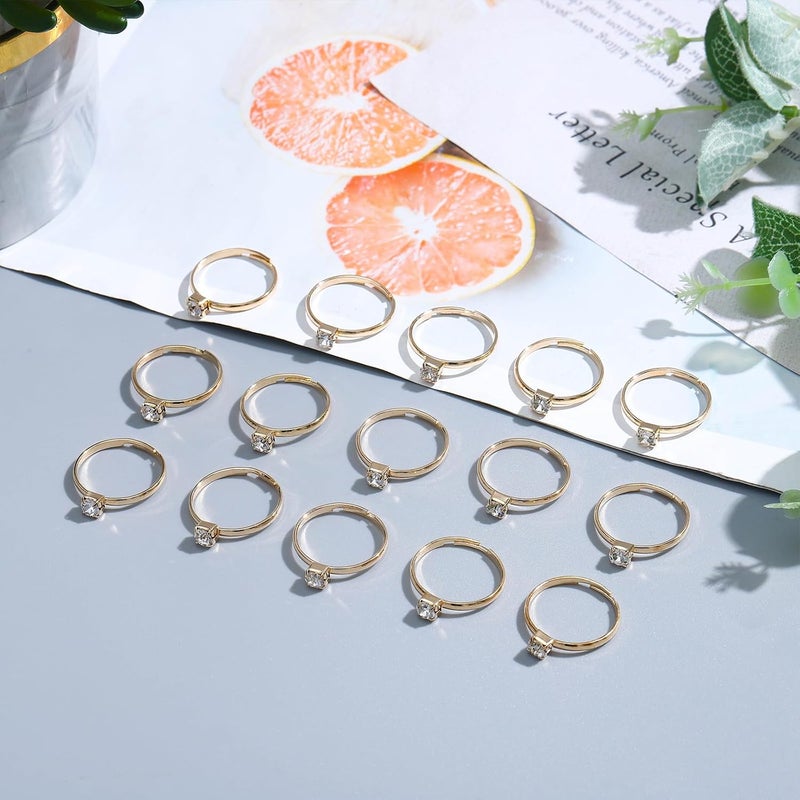 NEWITIN 120 Pieces Fake Rings Diamond Engagement Rings Silver Ring for Bridal Shower Party Game Wedding Table Decorations - Image 3